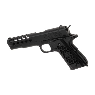 WE M1911 Hex Cut Full Metal GBB Black Airsoft Pistol - photo 2