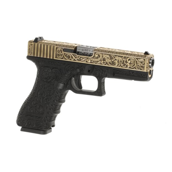 GBB Airsoft Pistol WE17 Etched Metal Version Gold [WE]