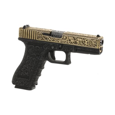 Pistola Airsoft GBB WE WE17 Etched Metal Version Dourada - fotografia 4