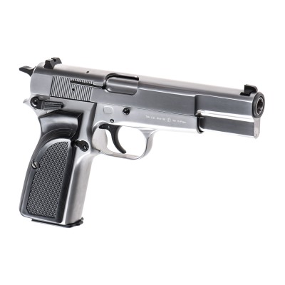 WE Hi-Power Mk3 Full Metal GBB Silver Airsoft Pistol - product view