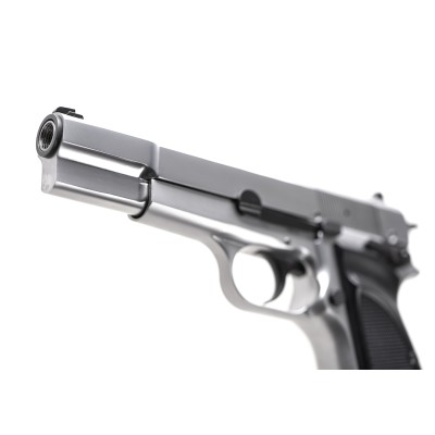 Pistola Airsoft GBB WE Hi-Power Mk3 Full Metal Prateada - fotografia 4