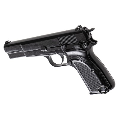 Pistola Airsoft GBB WE Hi-Power Mk3 Full Metal Preta - fotografia 2