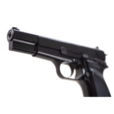 Pistola Airsoft GBB WE Hi-Power Mk3 Full Metal Preta - fotografia 4