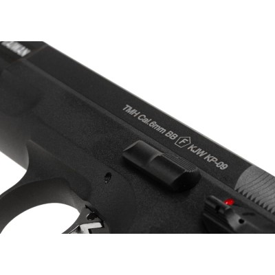 Pistola Airsoft GBB KJ Works KP-09 Full Metal Preta - fotografia 5