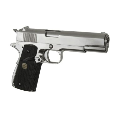 Pistola Airsoft GBB WE M1911 MEU Full Metal V3 Prateada - vista do produto