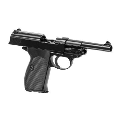 Pistola Airsoft GBB WE P38 Full Metal Preta - fotografia 3