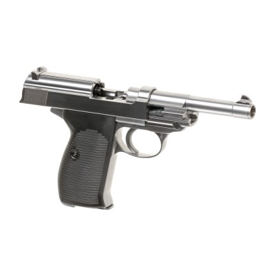 Pistola Airsoft GBB WE P38 Full Metal Prateada - fotografia 3