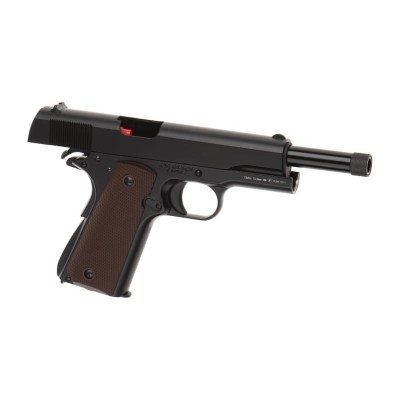 Pistola Airsoft GBB KJ Works M1911 TBC Full Metal Preta - fotografia 3