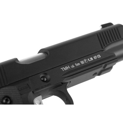 Pistola Airsoft GBB CO₂ KJ Works Hi-Capa 5.1 Full Metal Preta - fotografia 5