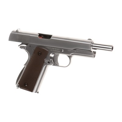 Pistola Airsoft GBB WE Colt M1911 Full Metal Prateada - fotografia 3