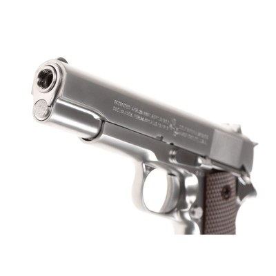 Pistola Airsoft GBB WE Colt M1911 Full Metal Prateada - fotografia 4
