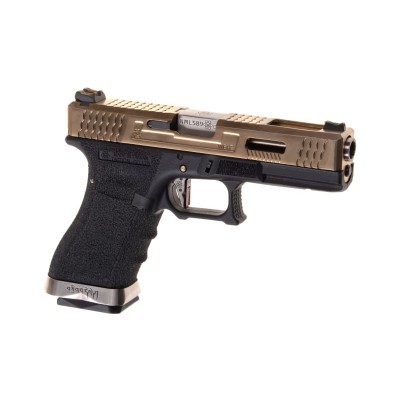 Pistola Airsoft GBB WE G-Force 18C Metal Version Dourada - vista do produto