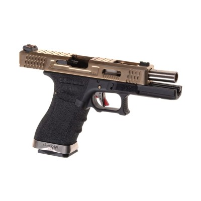 Pistola Airsoft GBB WE G-Force 18C Metal Version Dourada - fotografia 2