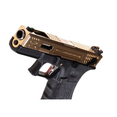 Pistola Airsoft GBB WE G-Force 18C Metal Version Dourada - fotografia 4