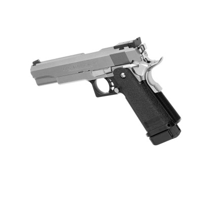 Pistola Airsoft GBB Tokyo Marui Hi-Capa 5.1 Stainless Prateada - fotografia 2