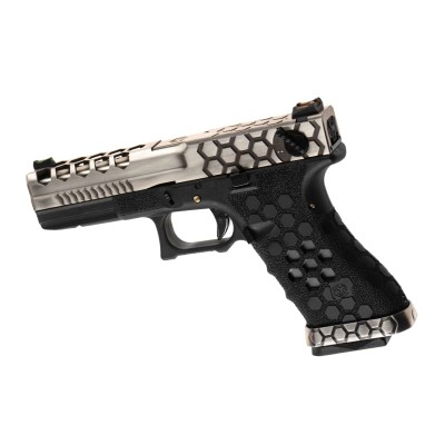 AW Custom VX0200 Hex Cut Full Metal GBB Silver Airsoft Pistol - photo 2