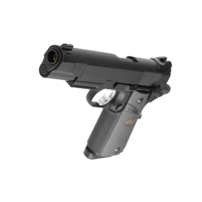 Pistola Airsoft GBB CO₂ KJ Works M1911 MEU Full Metal Preta - fotografia 4