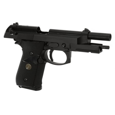 Pistola Airsoft GBB WE M9 A1 Full Metal Preta - fotografia 3