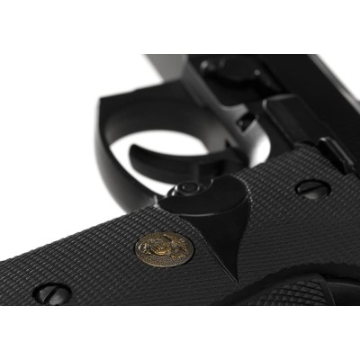 Pistola Airsoft GBB WE M9 A1 Full Metal Preta - fotografia 4