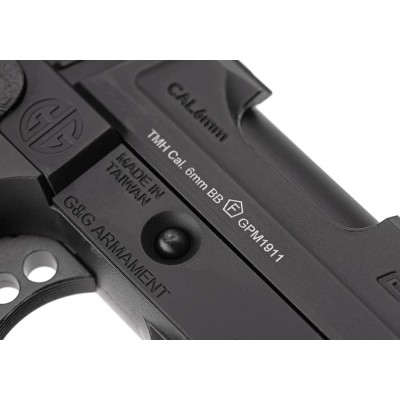 Pistola Airsoft GBB G&G GPM1911 CP MS Metal Version Preta - fotografia 5