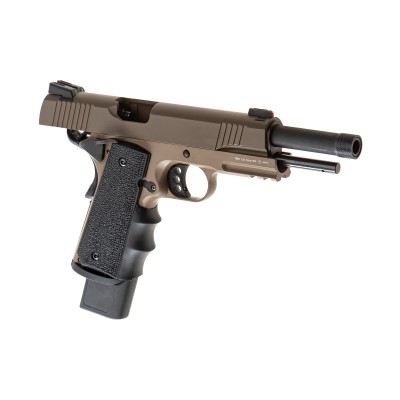 Pistola Airsoft GBB Army Armament M1911 Extended Full Metal Desert - fotografia 3