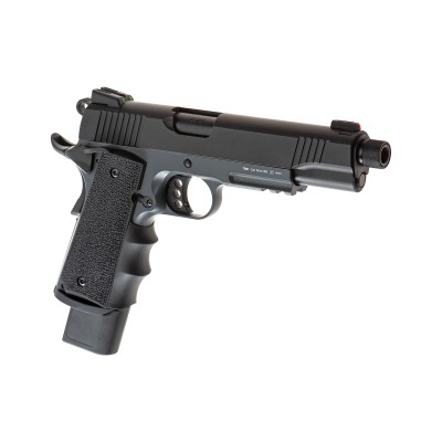 Pistola Airsoft GBB Army Armament M1911 Extended Full Metal Cinzenta - vista do produto