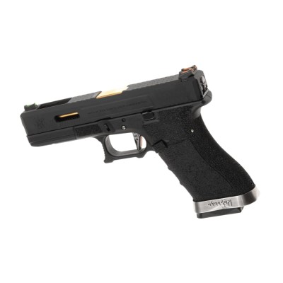 WE G-Force 17 BK Gold Barrel Metal Version GBB Black Airsoft Pistol - photo 2