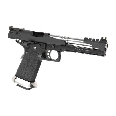 Pistola Airsoft GBB WE Hi-Capa 6 T-Rex Customs Titanium Barrel Full Metal Preta - fotografia 3