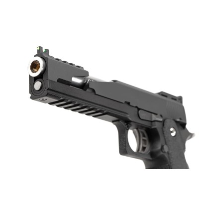 Pistola Airsoft GBB WE Hi-Capa 6 T-Rex Customs Titanium Barrel Full Metal Preta - fotografia 4