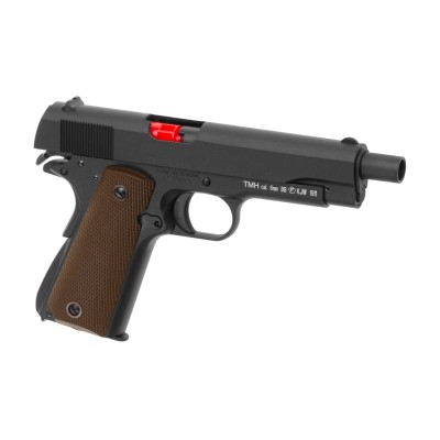 Pistola Airsoft GBB KJ Works M1911 Full Metal Preta - fotografia 3