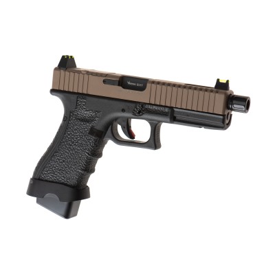 Pistola Airsoft GBB Vorsk EU7 Preta/Coyote - vista do produto