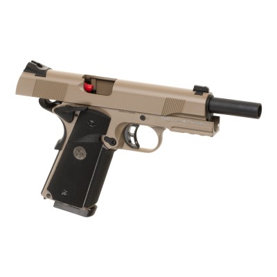 Pistola Airsoft GBB KJ Works M1911 MEU Full Metal Coyote - fotografia 3