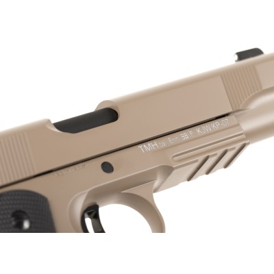 Pistola Airsoft GBB KJ Works M1911 MEU Full Metal Coyote - fotografia 5