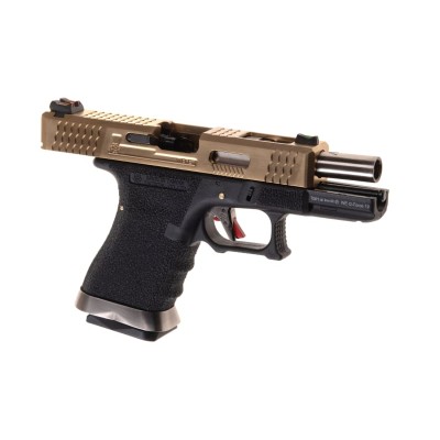 Pistola Airsoft GBB WE G-Force 19 Metal Version Dourada - fotografia 2