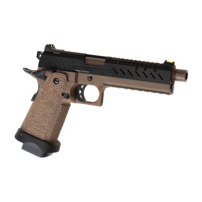 Pistola Airsoft GBB Vorsk Hi-Capa 5.1 Coyote/Preta - vista do produto