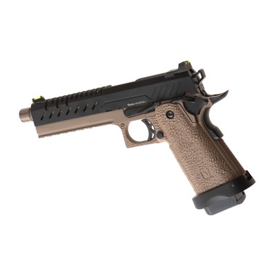 Pistola Airsoft GBB Vorsk Hi-Capa 5.1 Coyote/Preta - fotografia 2