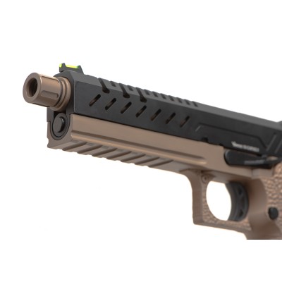 Pistola Airsoft GBB Vorsk Hi-Capa 5.1 Coyote/Preta - fotografia 4