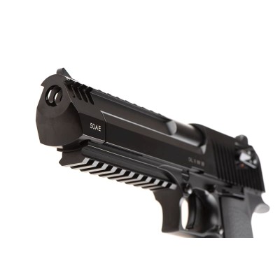 Pistola Airsoft GBB CO₂ KWC DE .50 L6 Full Auto Metal Version Preta - fotografia 4