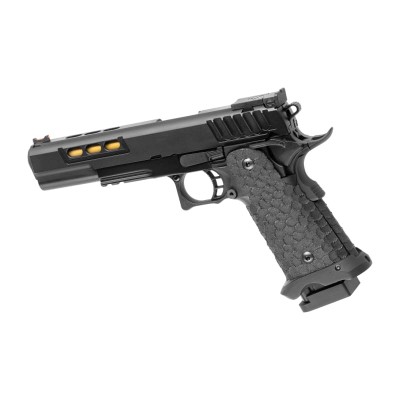 Pistola Airsoft GBB Army Armament R608 Full Metal Preta - fotografia 2