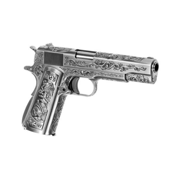 GBB Airsoft Pistol M1911 Etched Full Metal Silver [WE]