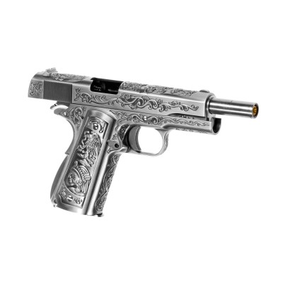 WE M1911 Etched Full Metal GBB Silver Airsoft Pistol - photo 3