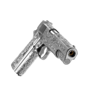 Pistola Airsoft GBB WE M1911 Etched Full Metal Prateada - fotografia 4