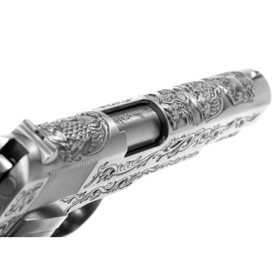Pistola Airsoft GBB WE M1911 Etched Full Metal Prateada - fotografia 5