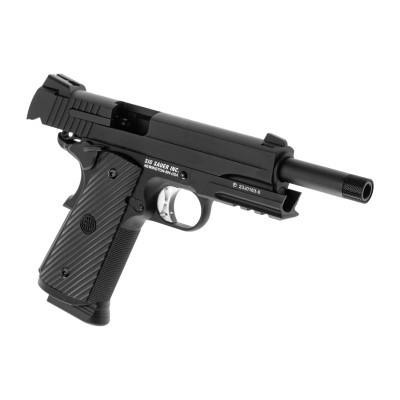 Pistola Airsoft GBB CO₂ SIG Sauer ProForce 1911 Tacops Full Metal Blowback Preta - fotografia 3