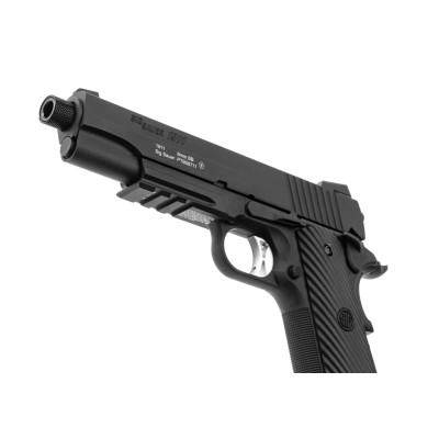 Pistola Airsoft GBB CO₂ SIG Sauer ProForce 1911 Tacops Full Metal Blowback Preta - fotografia 4