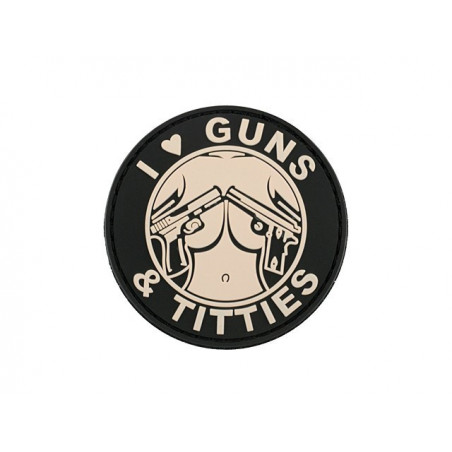 Patch PVC Guns & Titties TAN