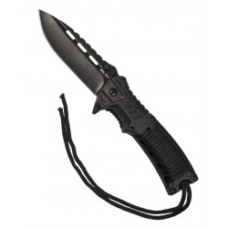 Black Paracord Knife w/ Fire Starter [Miltec]